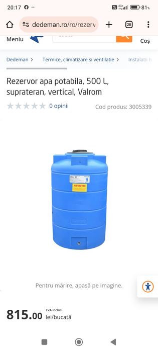 Rezervor apa Valrom 500 litri