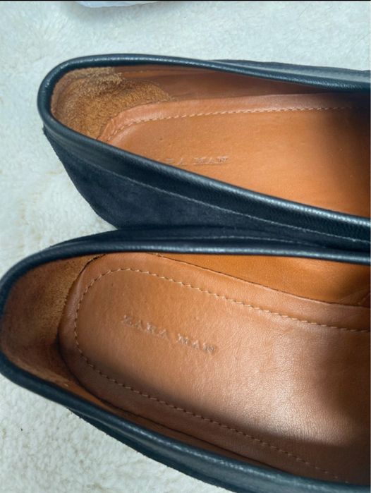 Loafers zara man, piele intoarsa, marime 41