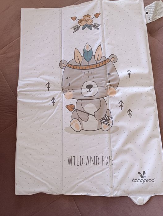 Сгъваема подложка за повиване Cangaroo Wild and free Bear, 60 x 40 см