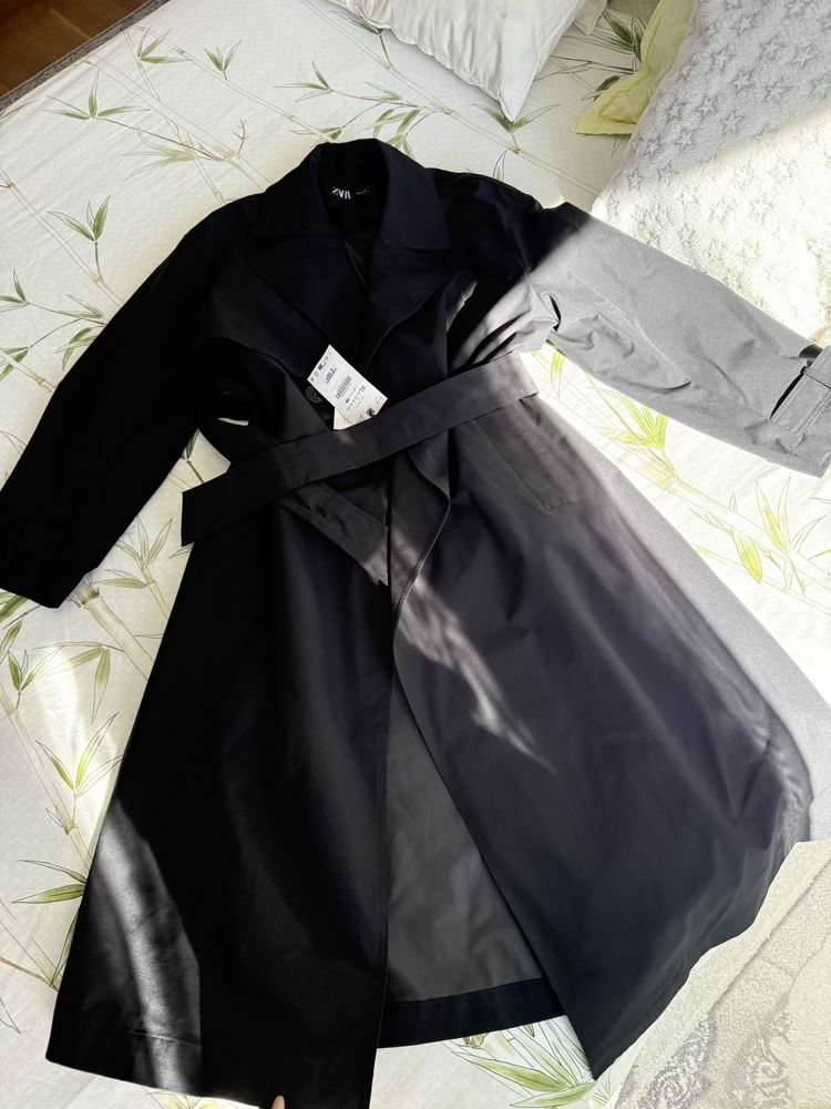 Trenci negru marimea XL nou cu ericheta