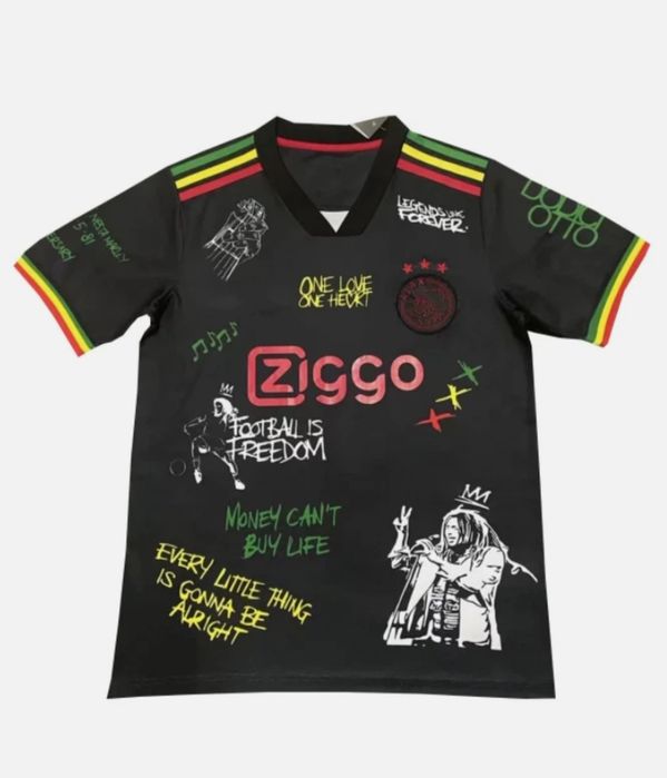 TRICOU Adidas 21/22 Ajax 3rd kit Bob Marley Special Edition T-Shirts
