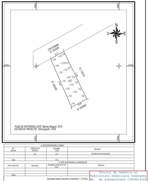 Teren 312mp Ovidiu–Str. Peninsulei, autorizație și utilități,lângă lac