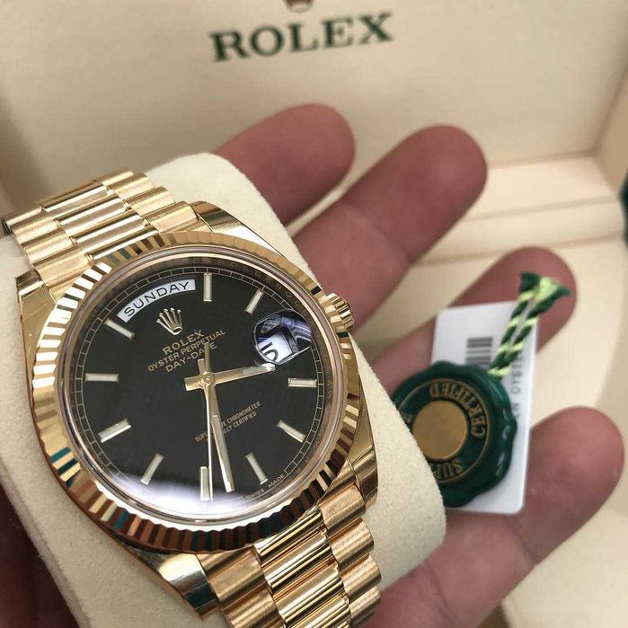 Rolex Day-Date 40mm Yellow Gold Black Dial