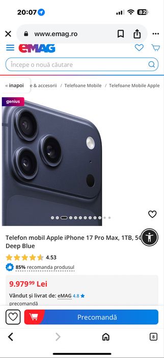 17 Pro max 1 T Gb verfivat de probe ne folosit