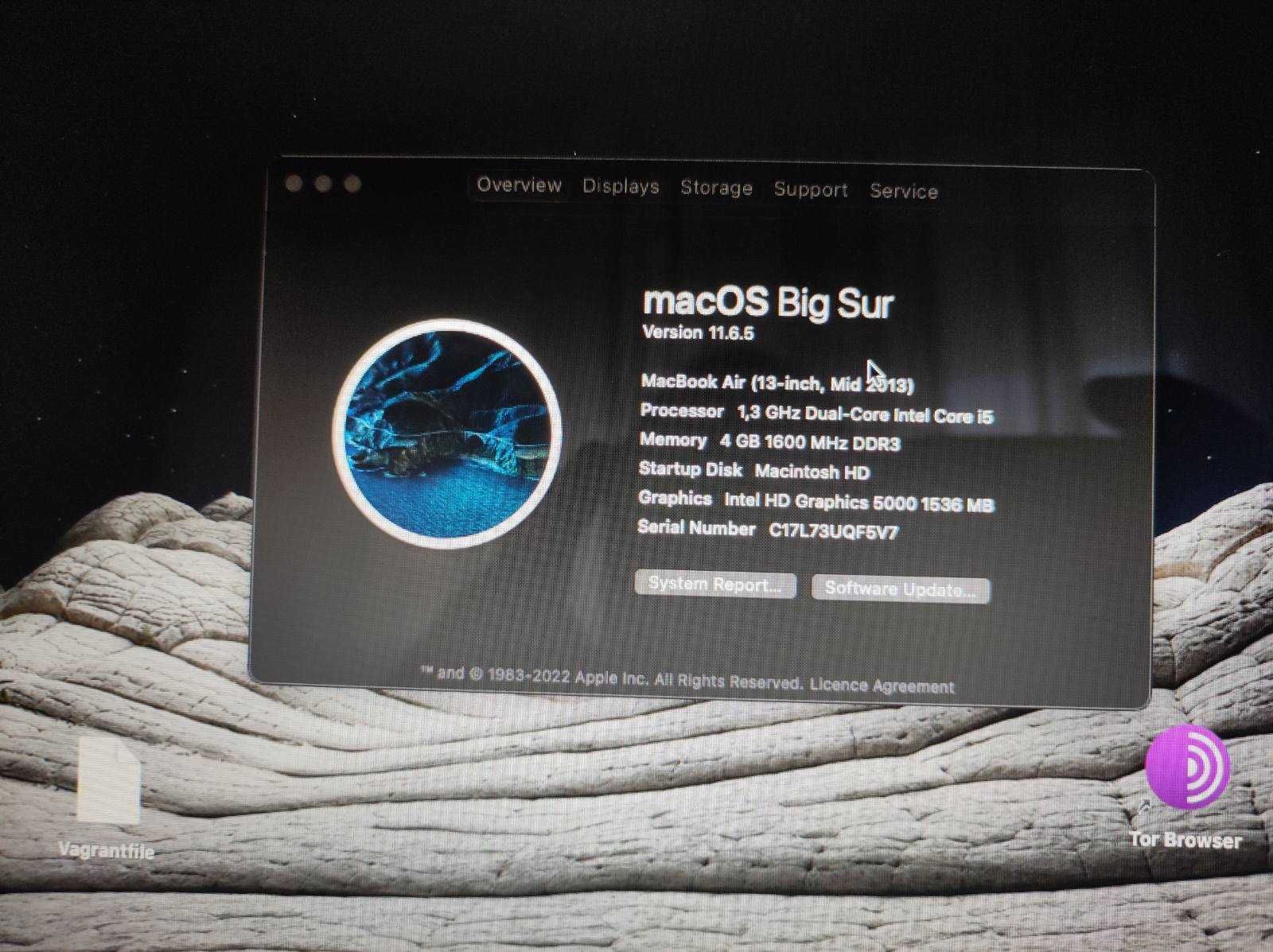 Macbook Air 13 inch Mid 2013 MacOS BigSur (реновиран с нова батерия)