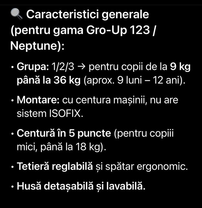 Scaune auto  pentru copii