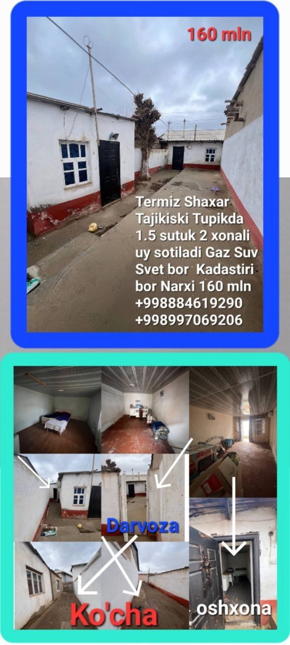 Termiz  Sentr kamazda xam uy yerlar xam bor tayor uylar bor Dom