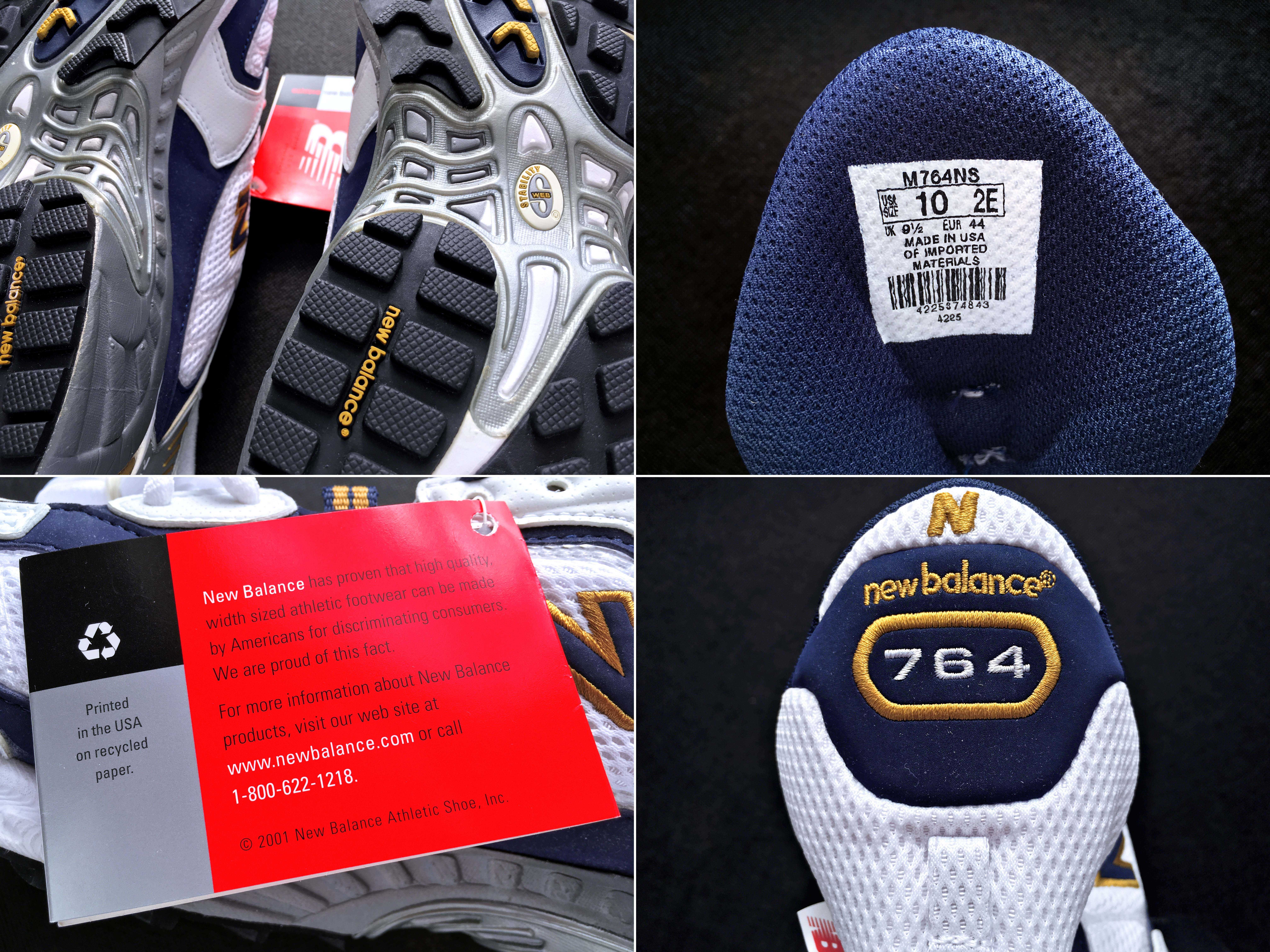 VINTAGE 2001 Made in U.S.A. New Balance® 764 Running Shoes — 28 CM