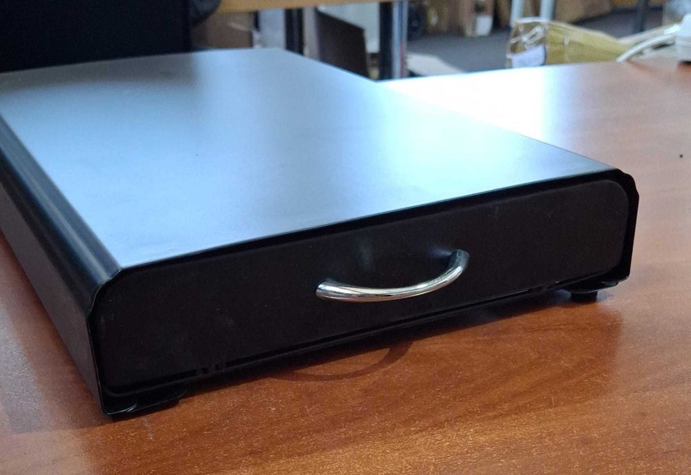 Suport capsule cafea cu sertar, capacitate 60 capsule, metal, negru