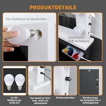 Голям размер Гримьорско LED димируемо Козметично огледало