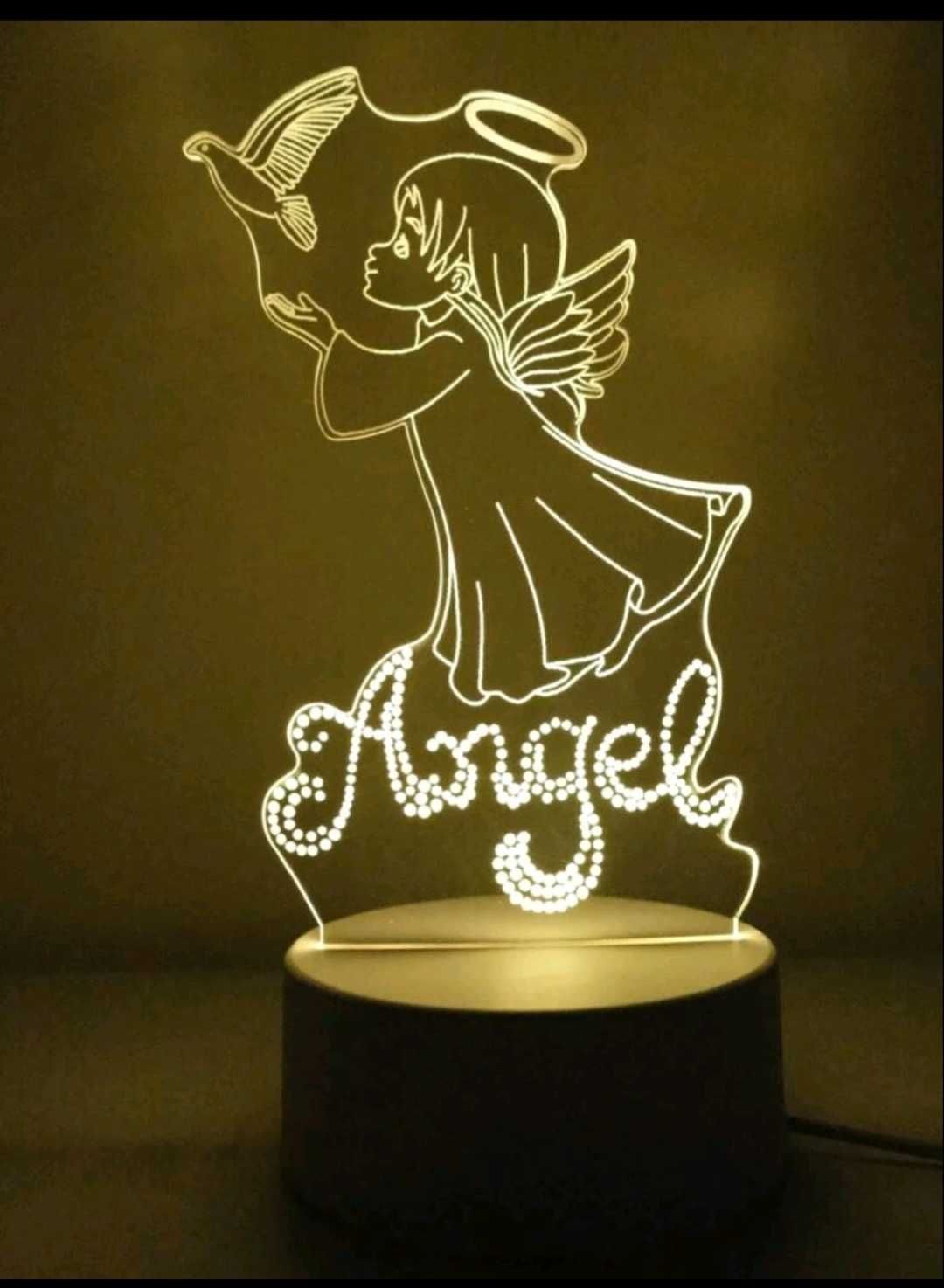 *ANGEL*3D детска лампа. Включва се в тока с USB кабел.