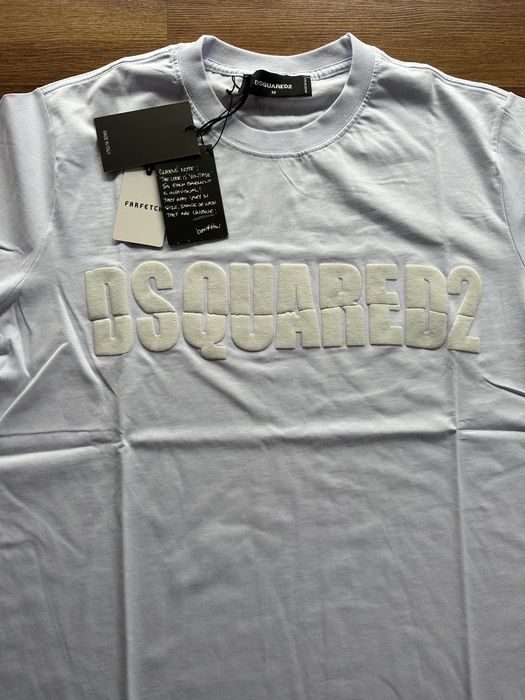 Мъжка,памучна,бяла тениска Dsquared