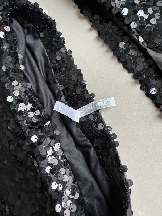 set Imperial sacou cu pantaloni scurti cu paiete negru