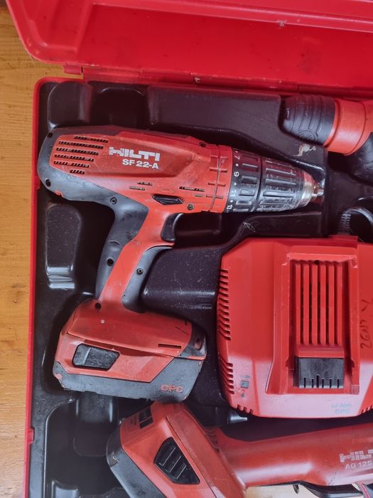 Set hilti rotopercutor te2,flex ag 125 ,filetanta sf22  3 baterii,inca