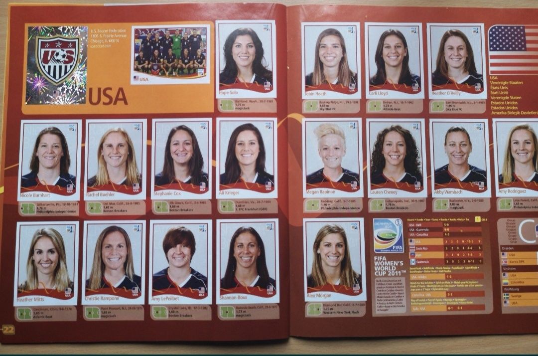 Panini album complet raritate! Germania 2011 mondial feminin 11 excel