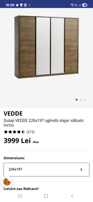 Vând dulap Jisk ca nou