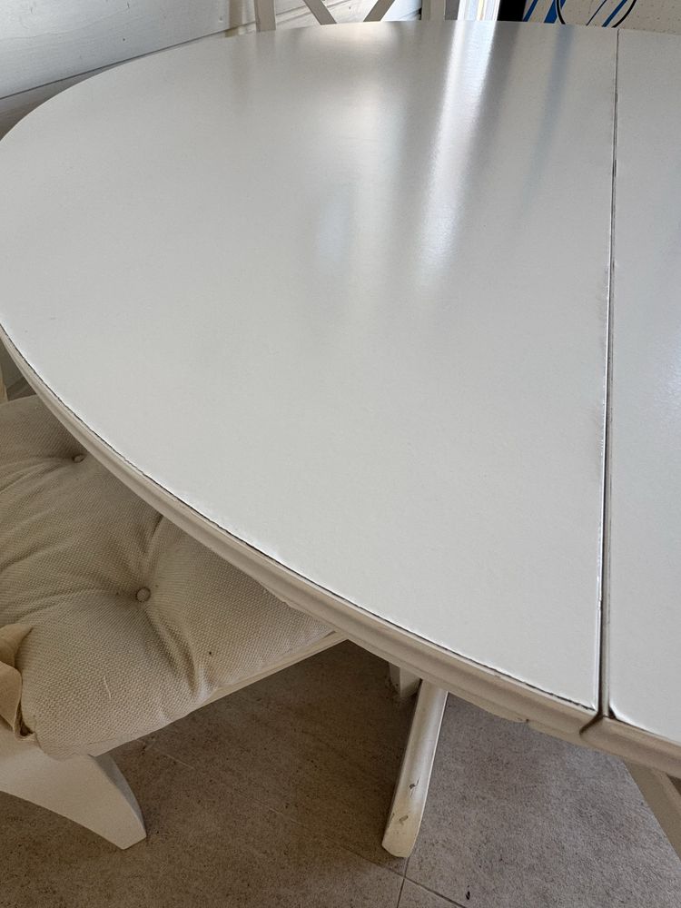 INGATORP Masă extensibilă cu 4 scaune alb, 110/155 cm