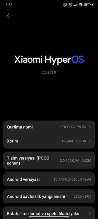 Poco x7 pro 5G 8+8/256 gb