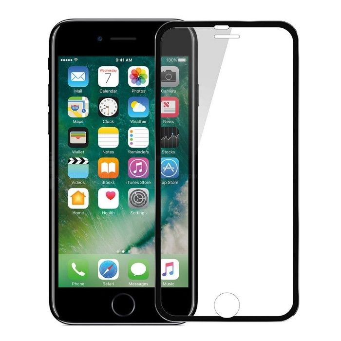 Folie 3D cu rama metalica Black pentru Apple iPhone 5/5S/SE