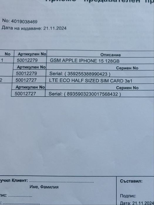 Iphone 15/128GB в гаранция