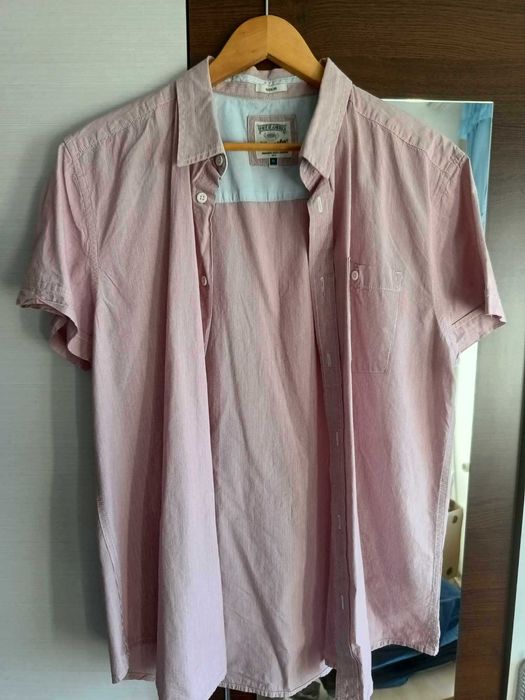 Camasa Wrangler Pink White Striped Short Sleeve Regular Fit Size XL
