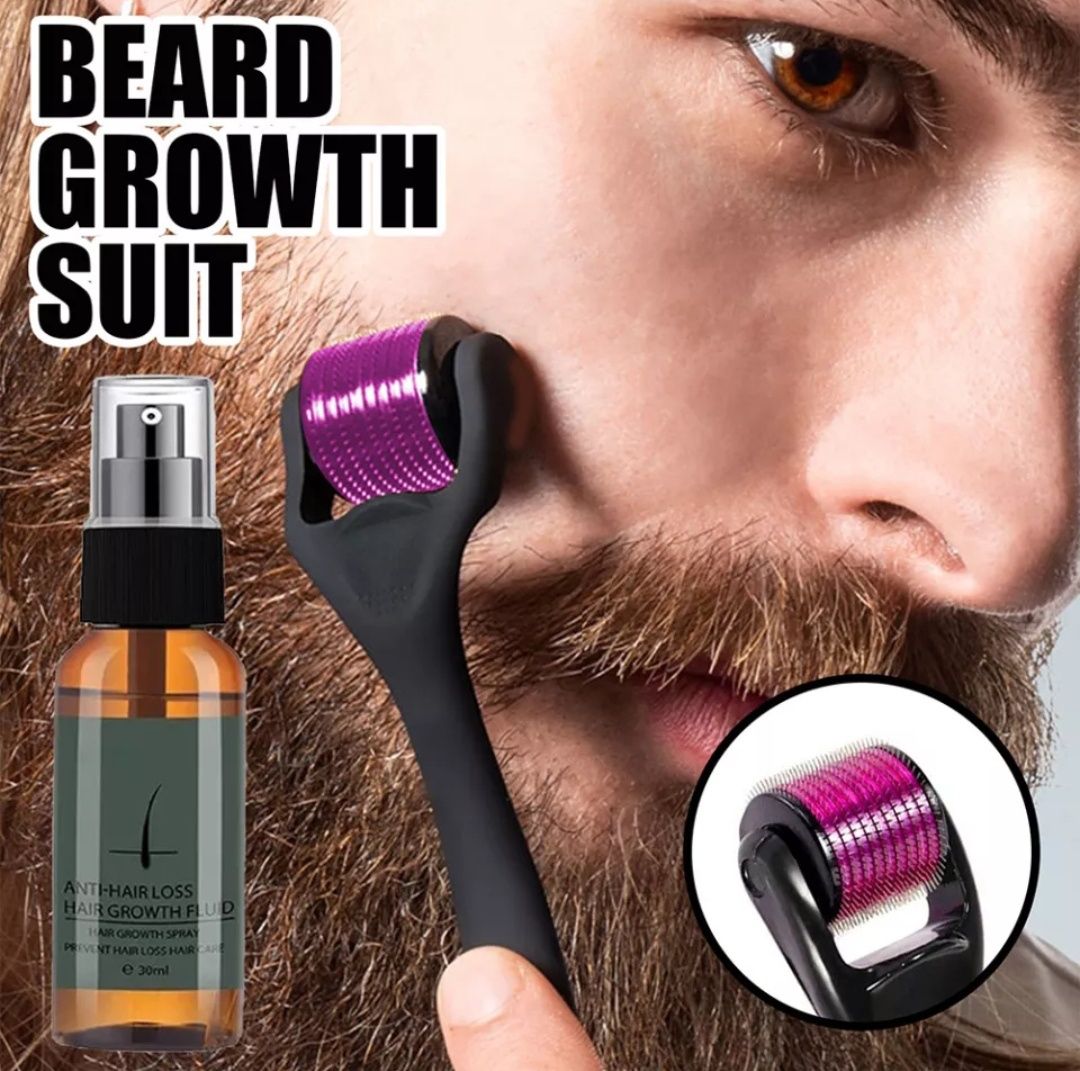 Олио/масло за растеж на брада+Ролер /BEARD GROWTH SUIT