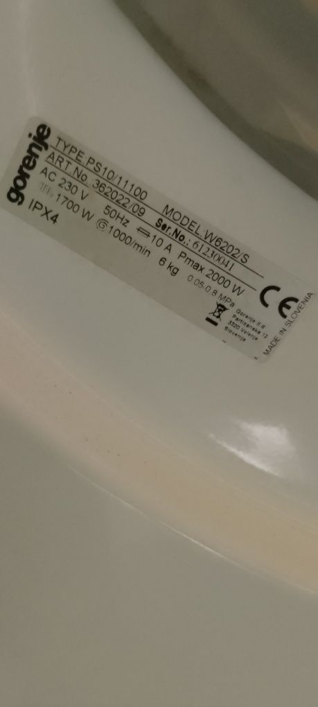Продавам ЧАСТИ за пералня Горение модел W6202/S