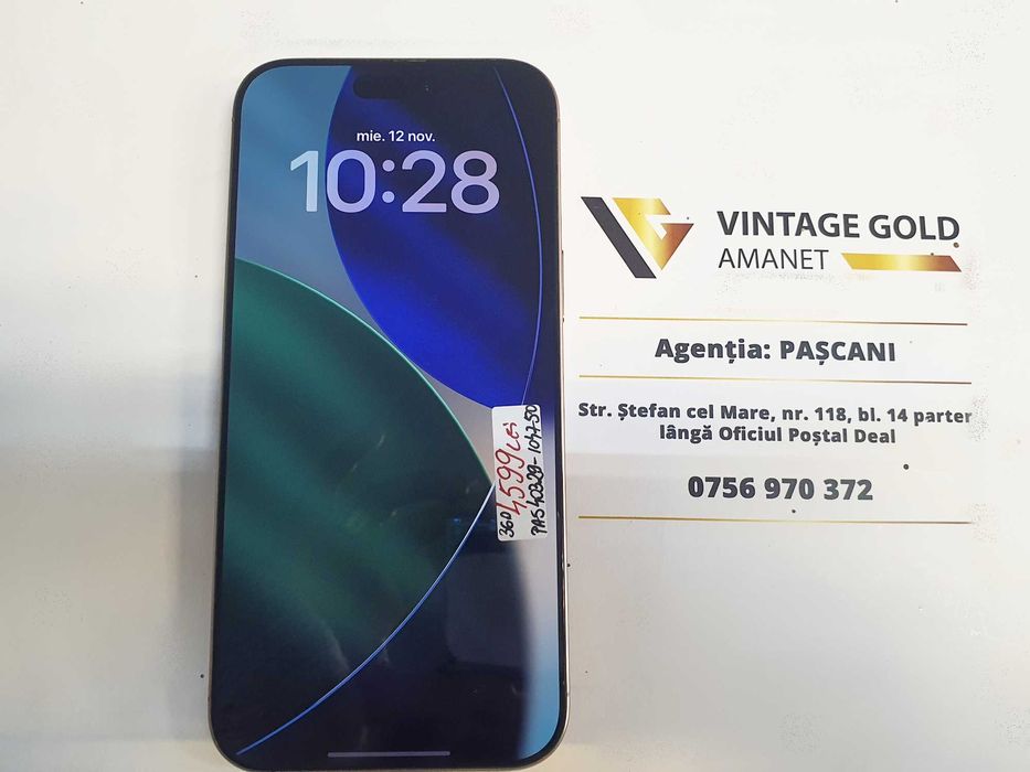 IPHONE 16 PRO MAX 512 GB, 94 PB, Amanet Vintage Gold Pascani