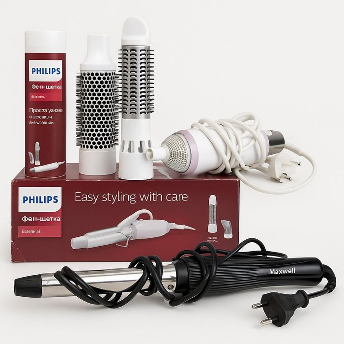 Электрощипцы и фен стайлер с насадками