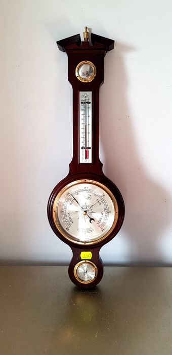 Barometru/termometru/higrometru vechi din lemn masiv