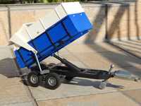Macheta trailer semiremorca agricola cu bena din plastic sc 1:24