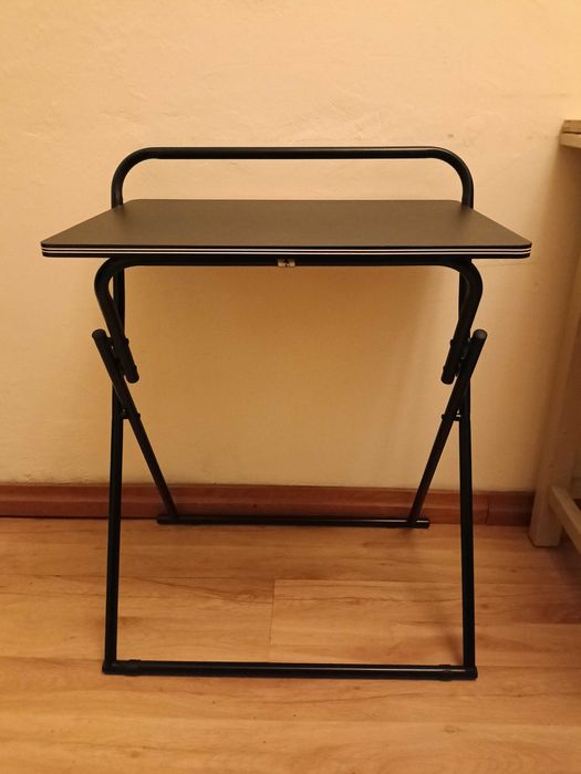 Jysk малка сгъваема маса бюро чин преносима черна тръбна I Дания Ikea