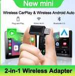 Adaptor USB CarPlay & Android Auto Wireless Dongle Plug & Play
