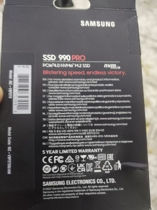 SSD Samsung 2TB 990 pro PCIe 4.0 NVMe M.2