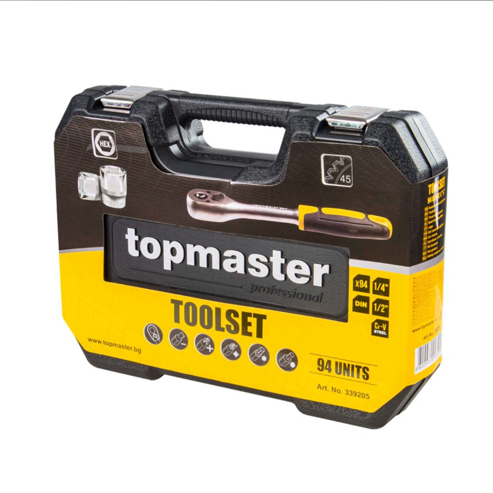 Комплект инструменти TOPMASTER 1/4", 1/2" - 94 части