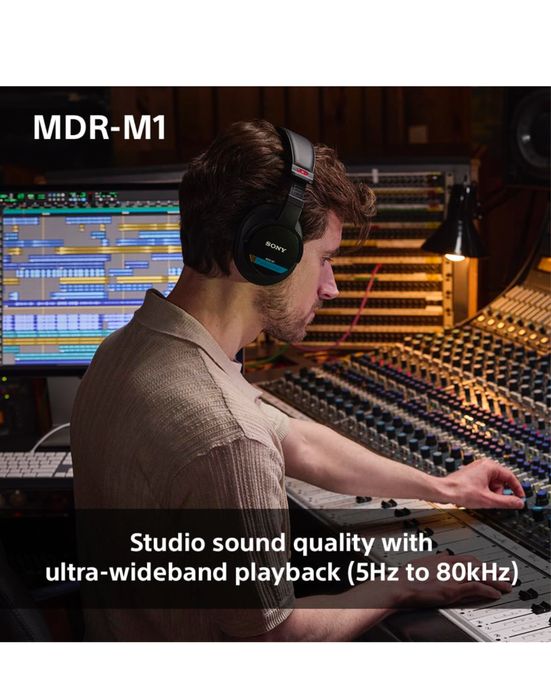 Căști Sony MDR-M1 Studio cu spate închis - cu fir,