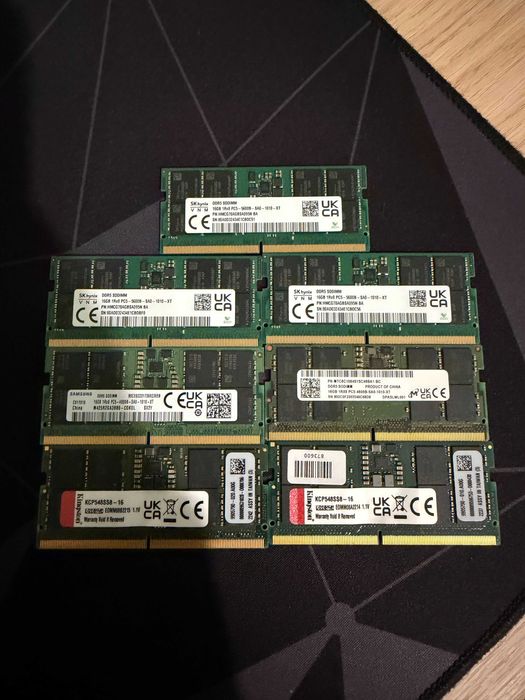 RAM 16GB DDR5, 5600-4800MHz, SODIMM, laptop: Kingston,SKhynix, Samsung