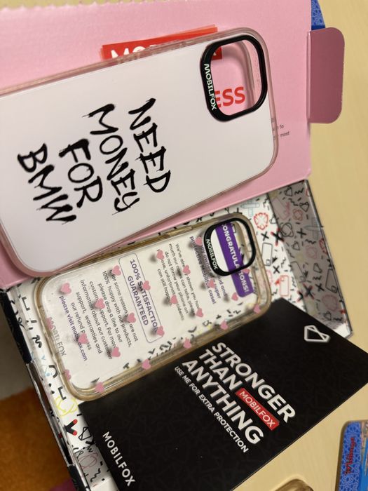 iPhone 15 Pink CA NOU + 3 HUSE MOBILFOX si FOLIE