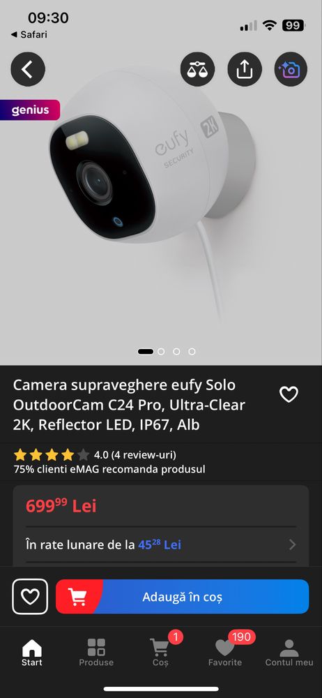 Camera supraveghere eufy Solo OutdoorCam C24pro/e220
