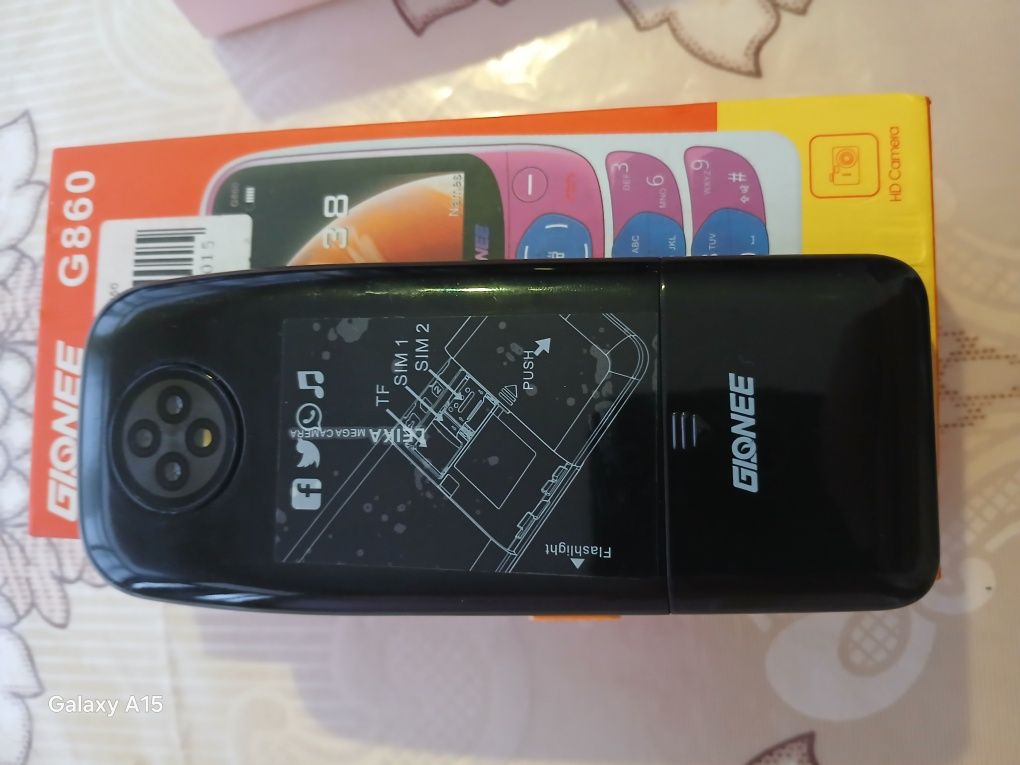 Kinopkali telefon GIQNEE G 860, 2 ta sim karta, chip, kamera, g'ilof