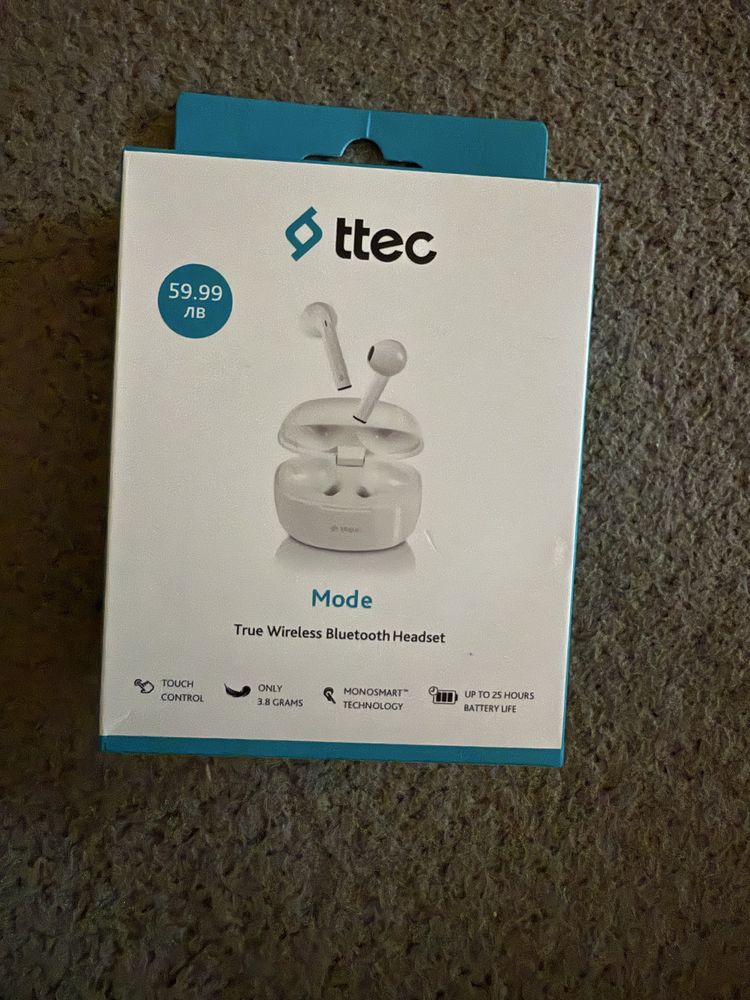 Слушалки Bluetooth ttec чисто нови!