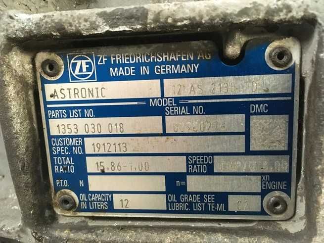 Cutie de viteze ZF Astronic 12AS2130TD DAF XF106 - Piese de schimb DAF