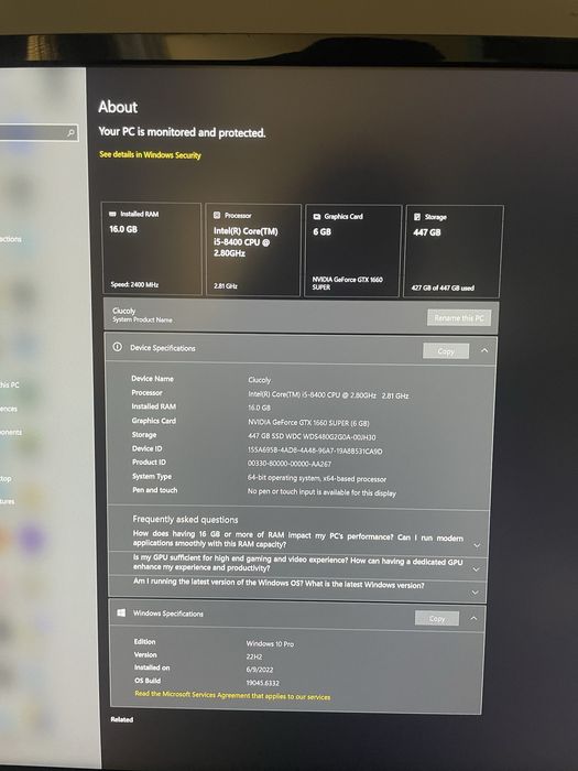 PC Gaming , intel core i5-8400 CPU 2.81GHZ