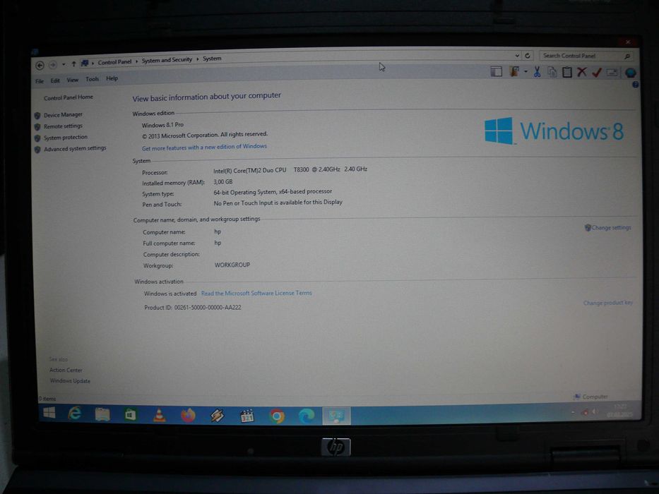 HP Compaq 6910p Instalat Windows 8.1 PRO