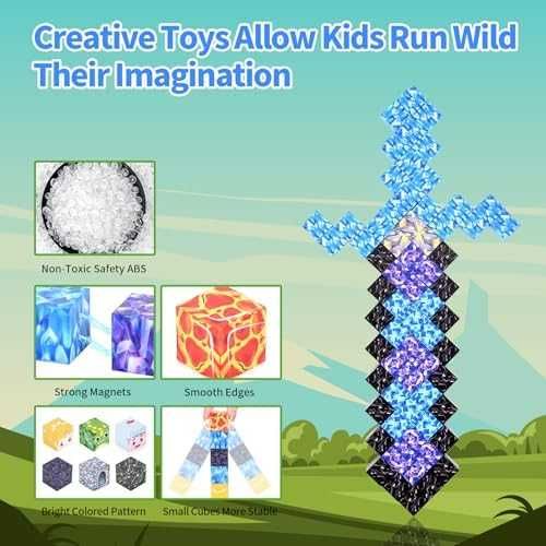 Нови Магнитни блокове 100 бр.оя– креативен строителен комплект за деца