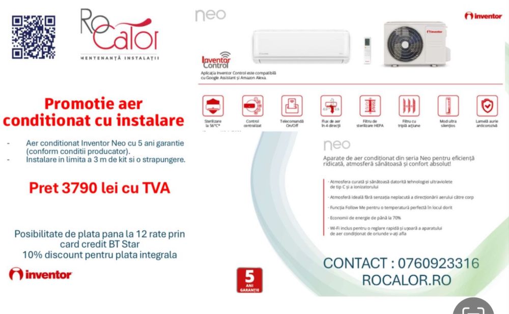 Aer conditionat cu instalare