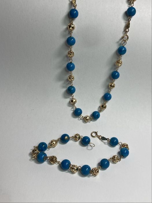 Colier aur 18kt.cu Turquoise