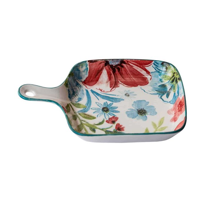 Цветен сервиз за хранене - съд за сервиране, плато и купичка, НОВИ