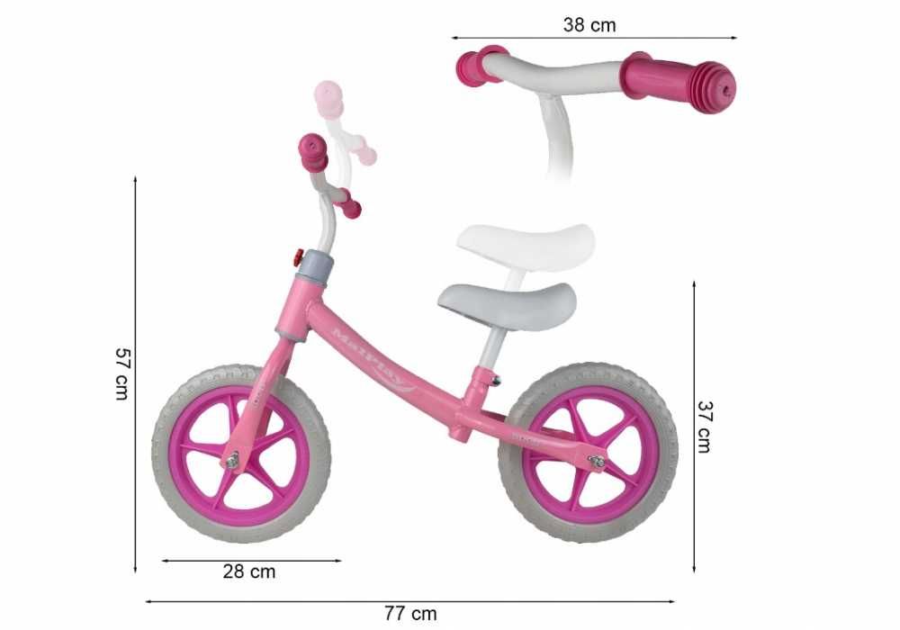 Bicicleta fara pedale roti 12 inch EVA, cu scaun si ghidon reglabil
