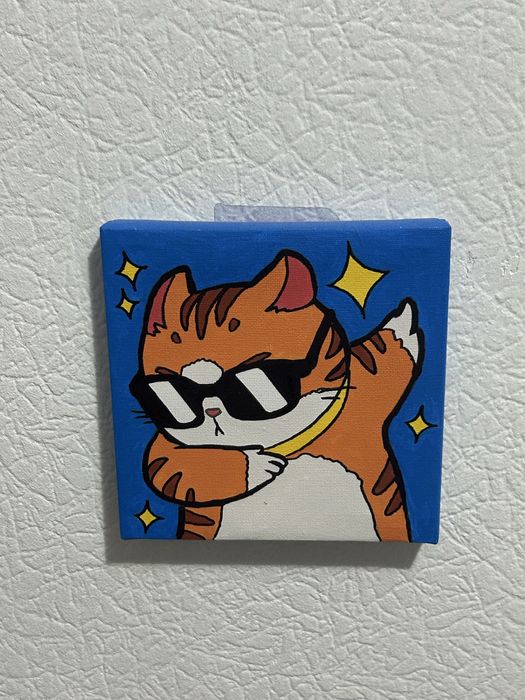 Картина по номерам Котик 15х15